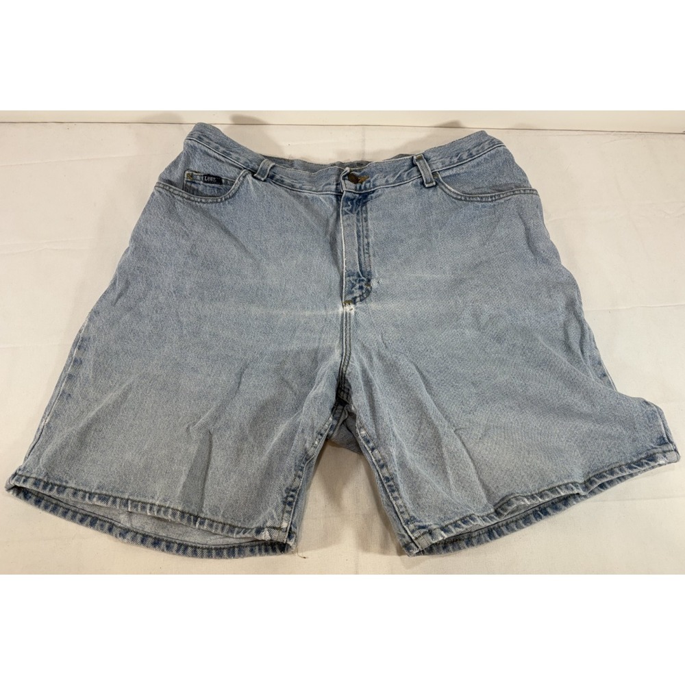 Lee Original Jeans Women's 20W M Blue Denim Shorts Light Wash 5-Pocket